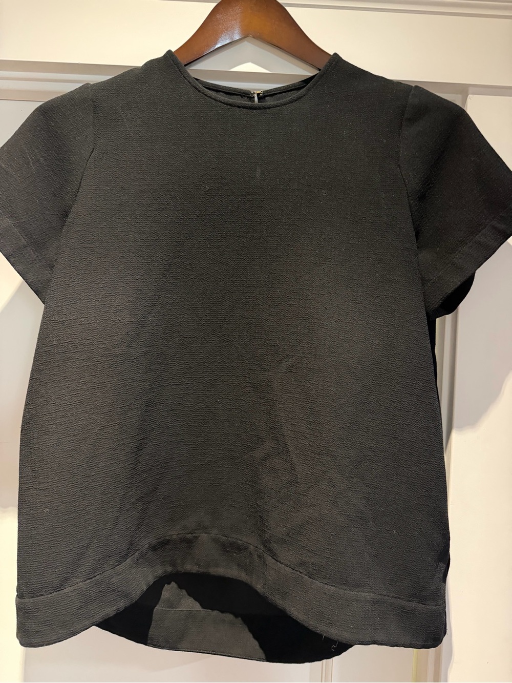Madewell Girls' Short Sleeve Textured Black Tee